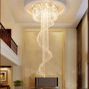 Modern double spiral staircase crystal ceiling chandelier loft light