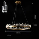 Modern double tier gold dimmalbe led crystal high ceiling chandelier