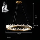 Modern double tier gold dimmalbe led crystal high ceiling chandelier