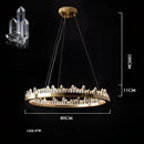 Modern double tier gold dimmalbe led crystal high ceiling chandelier