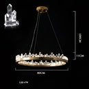 Modern double tier gold dimmalbe led crystal high ceiling chandelier