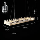 Modern double tier gold dimmalbe led crystal high ceiling chandelier