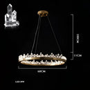 Modern double tier gold dimmalbe led crystal high ceiling chandelier