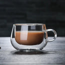 Modern double wall glass coffee cup set kitchen espresso mugs