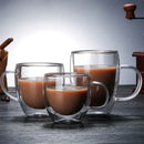 Modern double wall glass coffee cup set kitchen espresso mugs