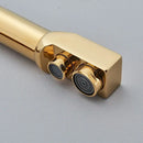 Modern dual outlet gold kitchen faucet with purified water outlet