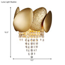 Modern golden egg wall mount light bedroom crystal sconce