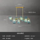 Modern elegant blue copper led flower chandelier living room light