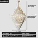 Modern elegant crystal chandelier gold dining room glass prisms