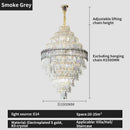 Modern elegant crystal chandelier gold dining room glass prisms