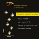 Modern elegant rotating staircase pendant light – living room glass