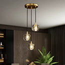 Modern elegant rotating staircase pendant light – living room glass
