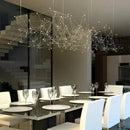 Modern elegant stainless steel geometric led chandelier dining room