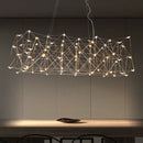 Modern elegant stainless steel geometric led chandelier dining room
