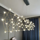 Modern elegant stainless steel geometric led chandelier dining room
