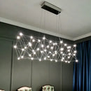 Modern elegant stainless steel geometric led chandelier dining room