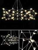 Modern elegant stainless steel geometric led chandelier dining room