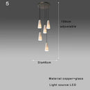 Modern elegant white glass cup chandelier living room pendant light