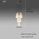 Modern elegant white glass cup chandelier living room pendant light