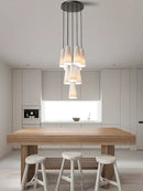 Modern elegant white glass cup chandelier living room pendant light