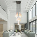 Modern elegant white glass cup chandelier living room pendant light