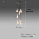 Modern elegant white glass cup chandelier living room pendant light