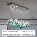Modern emerald & clear glass stone chandeliers dining room art decor