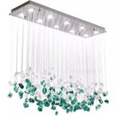 Modern emerald & clear glass stone chandeliers dining room art decor
