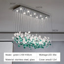 Modern emerald & clear glass stone chandeliers dining room art decor