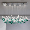Modern emerald & clear glass stone chandeliers dining room art decor
