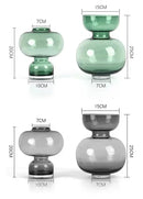 Modern emerald green gourd vase living room glass terrarium set