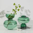 Modern emerald green gourd vase living room glass terrarium set