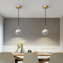 Modern emerald green marble led pendant lamp dining room