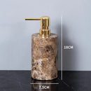 Modern emperador dark marble bathroom set with chrome accents