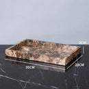 Modern emperador dark marble bathroom set with chrome accents