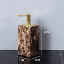 Modern emperador dark marble bathroom set with chrome accents