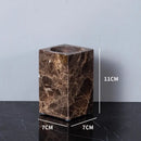 Modern emperador dark marble bathroom set with chrome accents