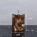 Modern emperador dark marble bathroom set with chrome accents
