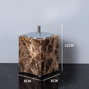 Modern emperador dark marble bathroom set with chrome accents