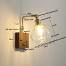 Modern etched glass copper led wall lights bedroom sconce
