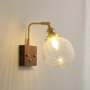 Modern etched glass copper led wall lights bedroom sconce