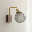 Modern etched glass copper led wall lights bedroom sconce