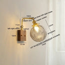 Modern etched glass copper led wall lights bedroom sconce