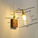 Modern etched glass copper led wall lights bedroom sconce