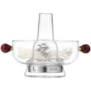 Modern etched glass hotpot with red wood handles kitchen cookware