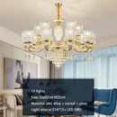 Modern european gold crystal ceiling chandelier living room