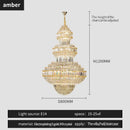 Modern european gold crystal villa chandelier hotel lobby pendant light