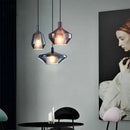 Modern faceted glass pendant lights dining room art decor