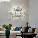 Modern fan clear crystal wall lamps living room 110v-120v fixture