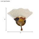 Modern fan gold led wall sconce lamp with bubble crystal bedroom